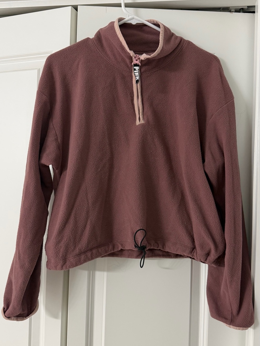 PINK Victoria's Secret Cozy Quarter-Zip Fleece Pullover - Dusty Rose